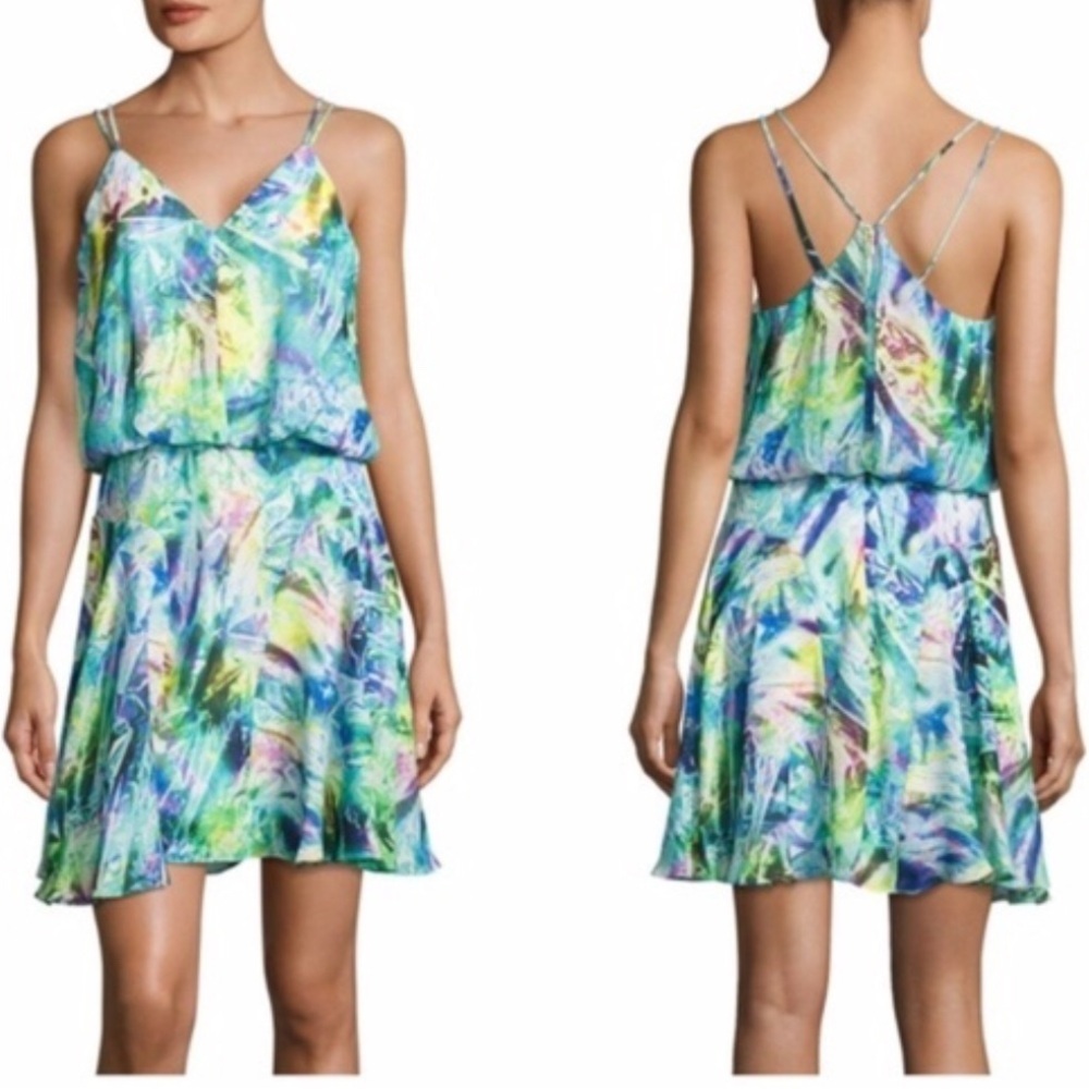Milly of New York Bluson Blue and Pink Tank Dress Size 0